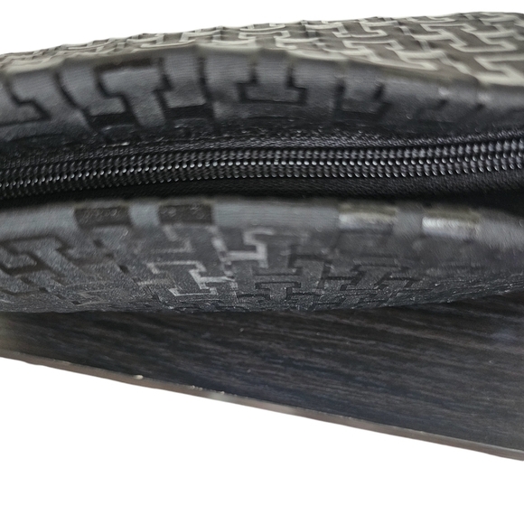 Gillivo black bag medium leather/fabric combination with pattern silver hardware - Picture 4 of 8